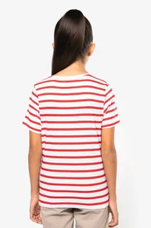 Kariban Gestreept T-shirt met borstzakje kids – foto 2