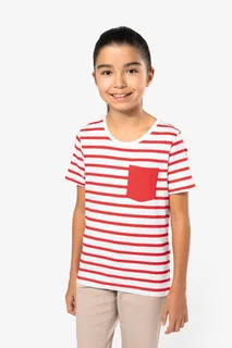 Kariban Gestreept T-shirt met borstzakje kids – foto 11