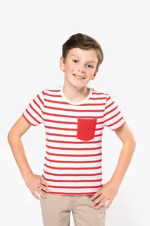 Kariban Gestreept T-shirt met borstzakje kids – foto 13