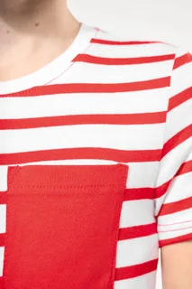 Kariban Gestreept T-shirt met borstzakje kids – foto 6