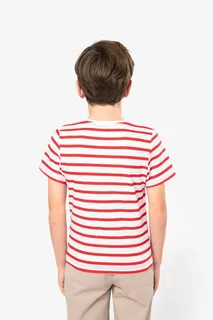 Kariban Gestreept T-shirt met borstzakje kids – foto 4