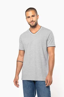 Kariban Heren-T-shirt piqué V-hals – foto 1