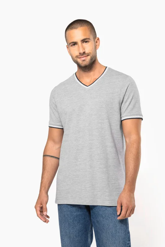 Kariban Heren-T-shirt piqué V-hals