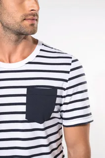 Kariban Gestreept T-shirt met zak en korte mouwen – foto 3