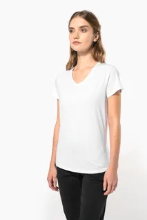 Kariban Dames-T-shirt V-hals korte mouwen – foto 7