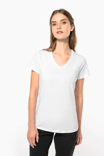 Kariban Dames-T-shirt V-hals korte mouwen – foto 1