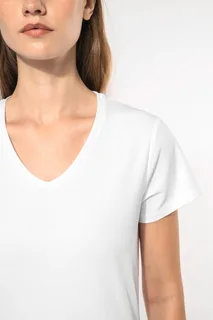 Kariban Dames-T-shirt V-hals korte mouwen – foto 3