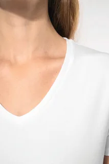 Kariban Dames-T-shirt V-hals korte mouwen – foto 4