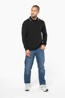 Kariban Men’s long-sleeved piqué knit polo shirt – foto 8