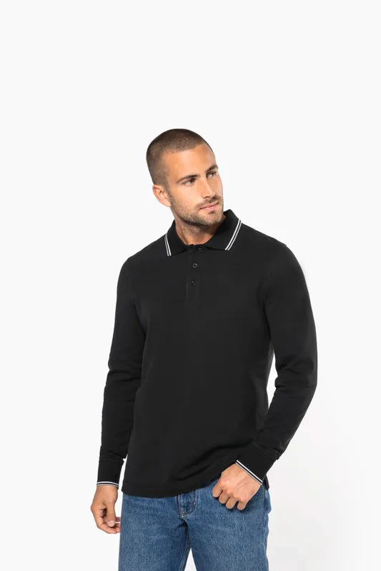 Kariban Heren polo piqué lange mouw