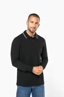 Kariban Men’s long-sleeved piqué knit polo shirt – foto 7