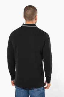 Kariban Men’s long-sleeved piqué knit polo shirt – foto 2