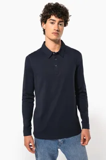 Kariban Herenpolo lange mouwen van jersey – foto 1