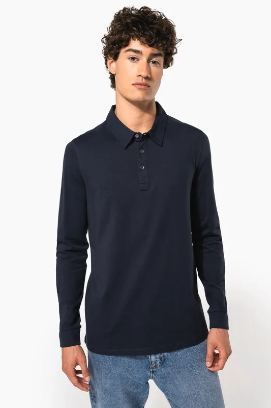 Kariban Herenpolo lange mouwen van jersey