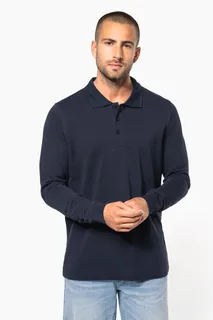 Kariban Piqué-herenpolo lange mouwen – foto 1