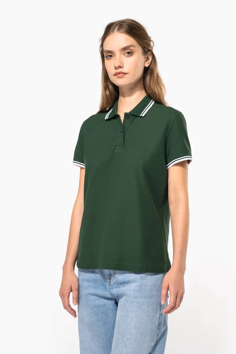 Kariban Ladie's short-sleeved poloshirt with contrasting piping – te bedrukken met jouw logo of tekst