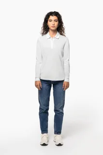 Kariban Damespolo Bio180 piqué lange mouwen – foto 5