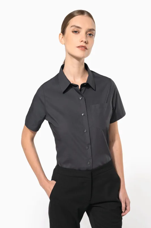 Kariban K544 | Dames poplin blouse korte mouwen