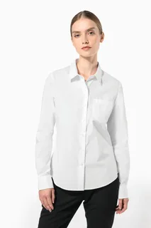 Kariban Ladies' long-sleeved cotton poplin shirt – foto 1