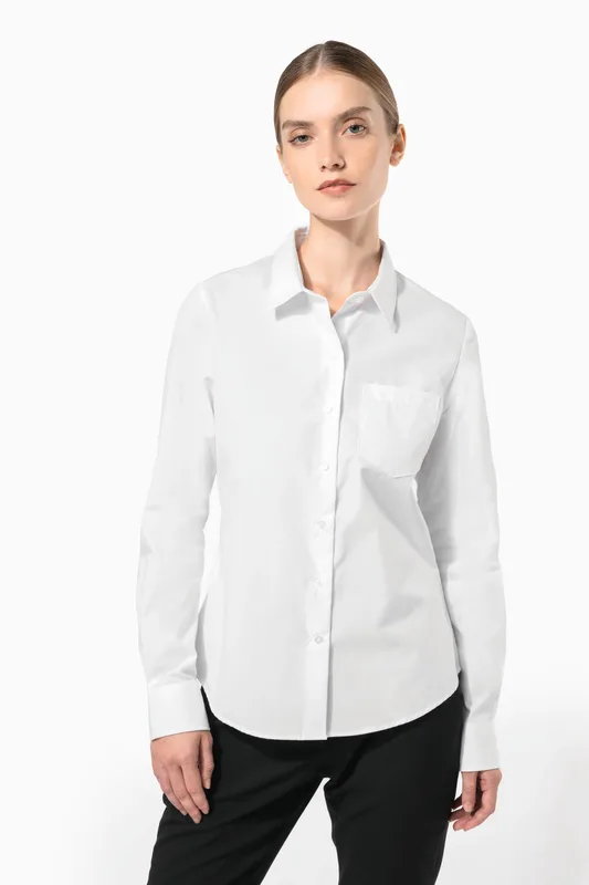 Kariban Dames poplin blouse lange mouwen