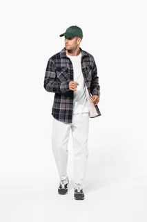 Kariban Geruit overshirt met sherpavoering – foto 12