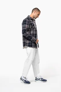 Kariban Geruit overshirt met sherpavoering – foto 11
