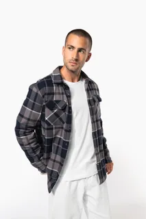 Kariban Geruit overshirt met sherpavoering – foto 9
