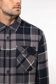Kariban Geruit overshirt met sherpavoering – foto 7