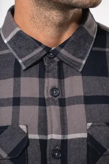 Kariban Geruit overshirt met sherpavoering – foto 6