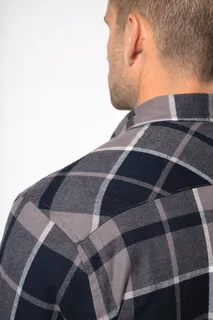 Kariban Geruit overshirt met sherpavoering – foto 4