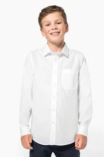 Kariban Kinder poplin overhemd lange mouwen – foto 1