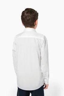 Kariban Kinder poplin overhemd lange mouwen – foto 2