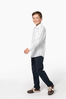 Kariban Kinder poplin overhemd lange mouwen – foto 8