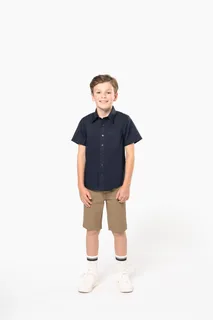 Kariban Kinder poplin overhemd korte mouwen – foto 6