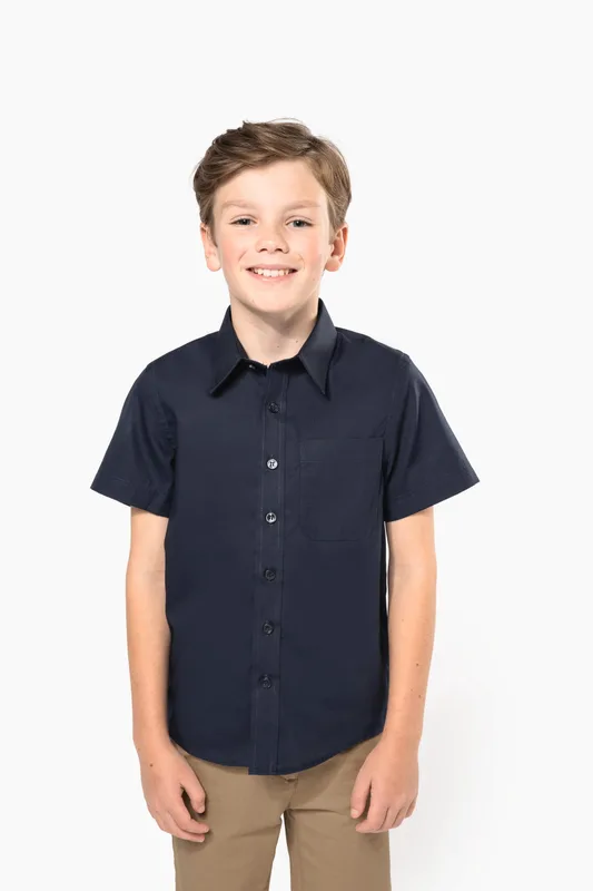 Kariban Kids' short-sleeved cotton poplin shirt