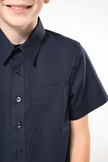 Kariban Kinder poplin overhemd korte mouwen – foto 3