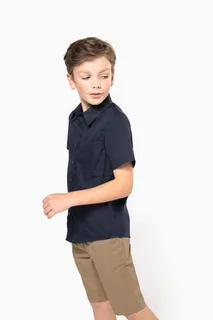 Kariban Kinder poplin overhemd korte mouwen – foto 8