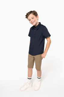 Kariban Kinder poplin overhemd korte mouwen – foto 7
