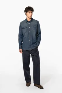 Kariban Men's long-sleeved denim shirt – foto 7