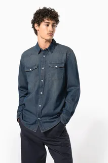 Kariban Men's long-sleeved denim shirt – foto 10