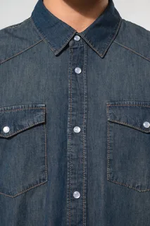 Kariban Men's long-sleeved denim shirt – foto 4