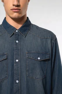 Kariban Men's long-sleeved denim shirt – foto 3