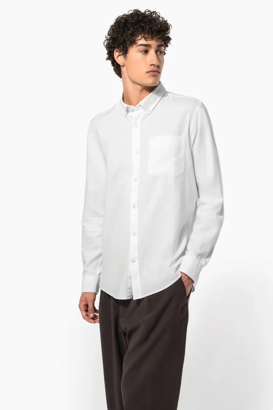 Kariban Heren Oxford overhemd lange mouwen