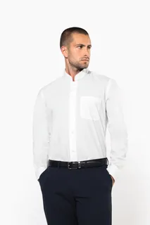 Kariban Men's long-sleeved mandarin collar shirt – foto 3