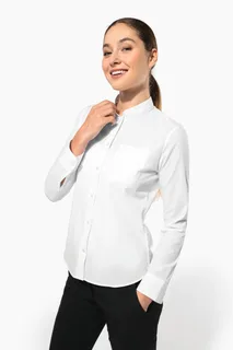 Kariban Ladies' long-sleeved mandarin collar shirt – foto 9