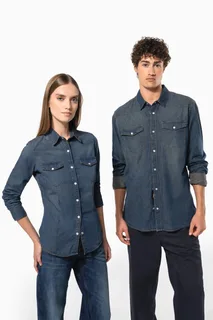 Kariban Men's long-sleeved denim shirt – foto 8