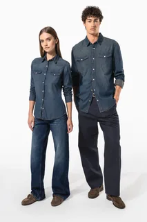 Kariban Men's long-sleeved denim shirt – foto 9