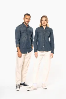 Kariban Men's long-sleeved denim shirt – foto 15