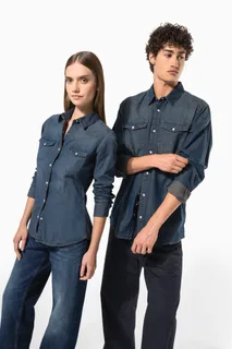 Kariban Men's long-sleeved denim shirt – foto 12