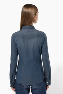 Kariban Dames denim blouse lange mouwen – foto 2